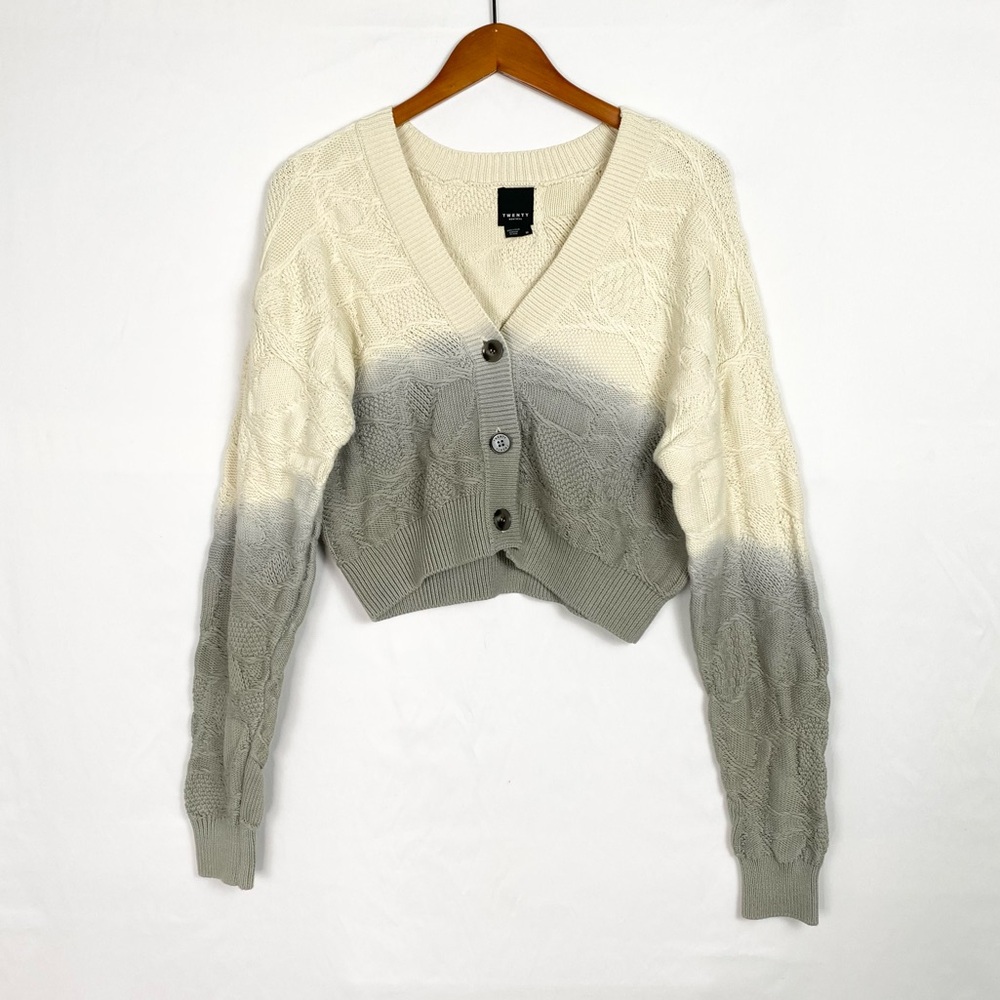Twenty Montreal Bicolor Ombré Cropped‎ Sweater Cardigan Size Medium